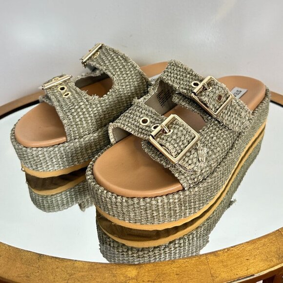 STEVE MADDEN Karrigan Womens Platform Sandals in Olive Size US 7.5 - Picture 5 of 10